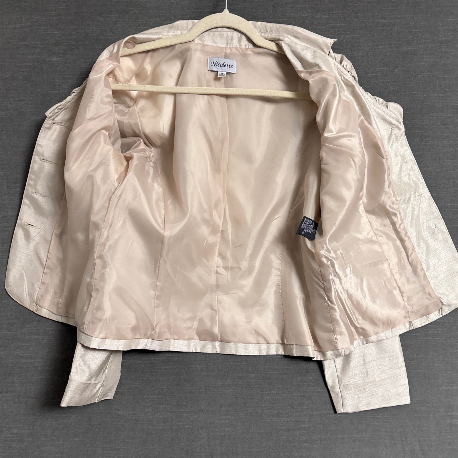 Nicolette Skirt Suit 12 Champagne Ruffle Cream Shimmer Formal Mother Wedding