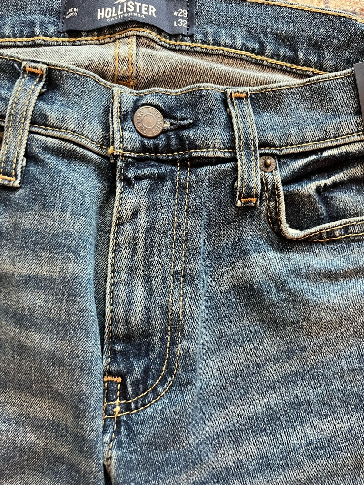 Hollister Men’s Slim Straight Jeans 29×32 Epic Flex Dark Wash Blue Denim
