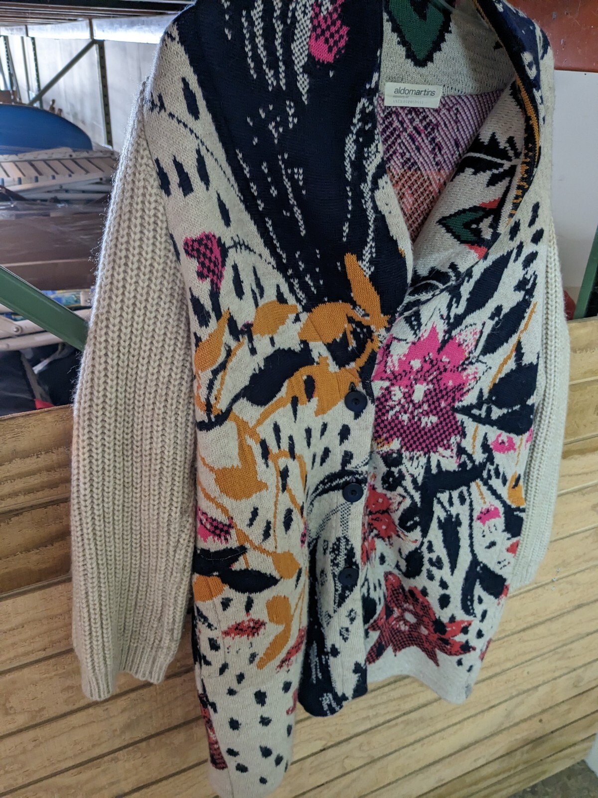 Anthropologie Aldomartins Maritza Floral M Cardigan Sweater Wool/Alpaca/Acrylic