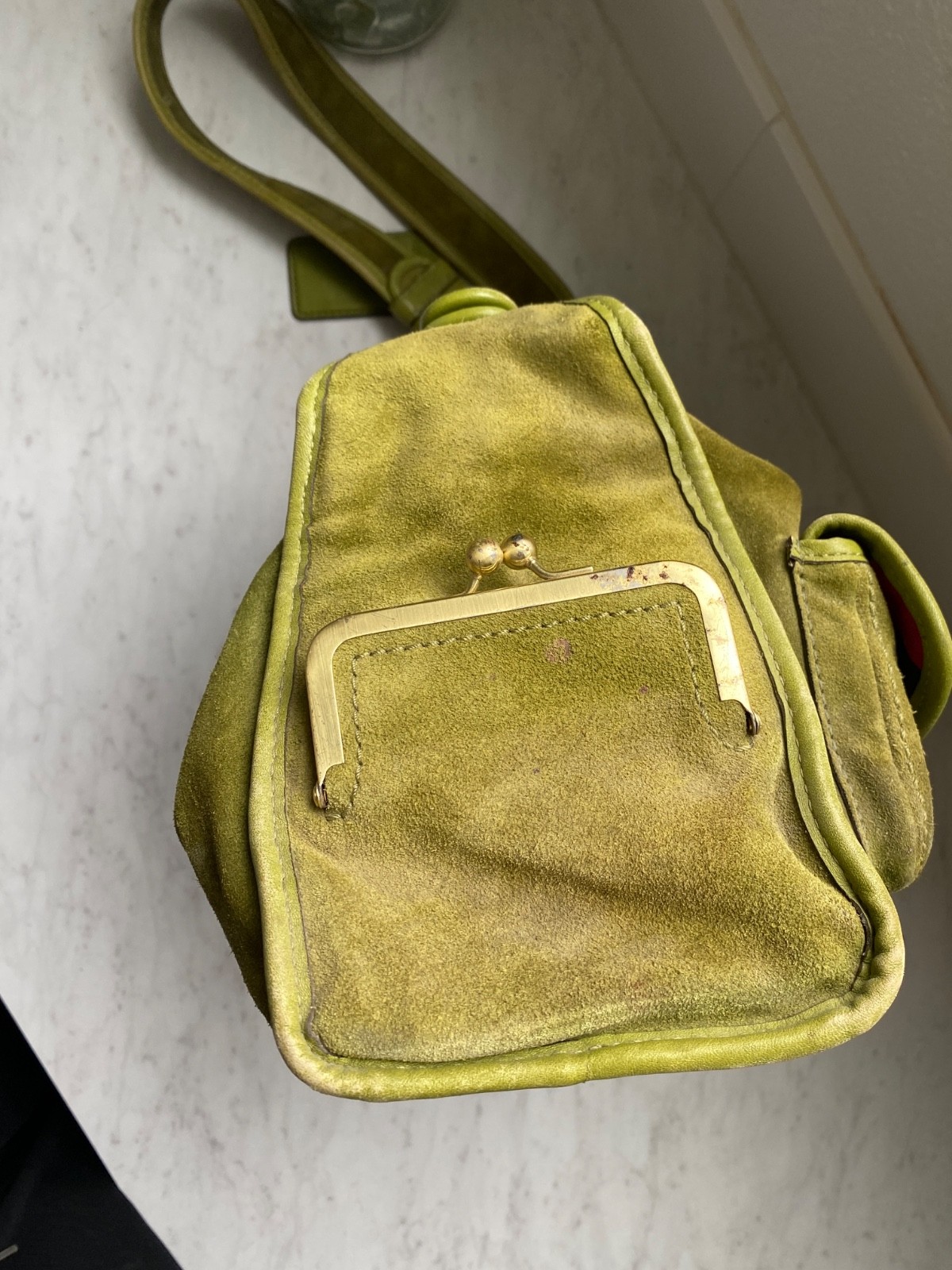 COACH 12797 Vintage Green Archive Limited Edition Bleecker Suede Haversack