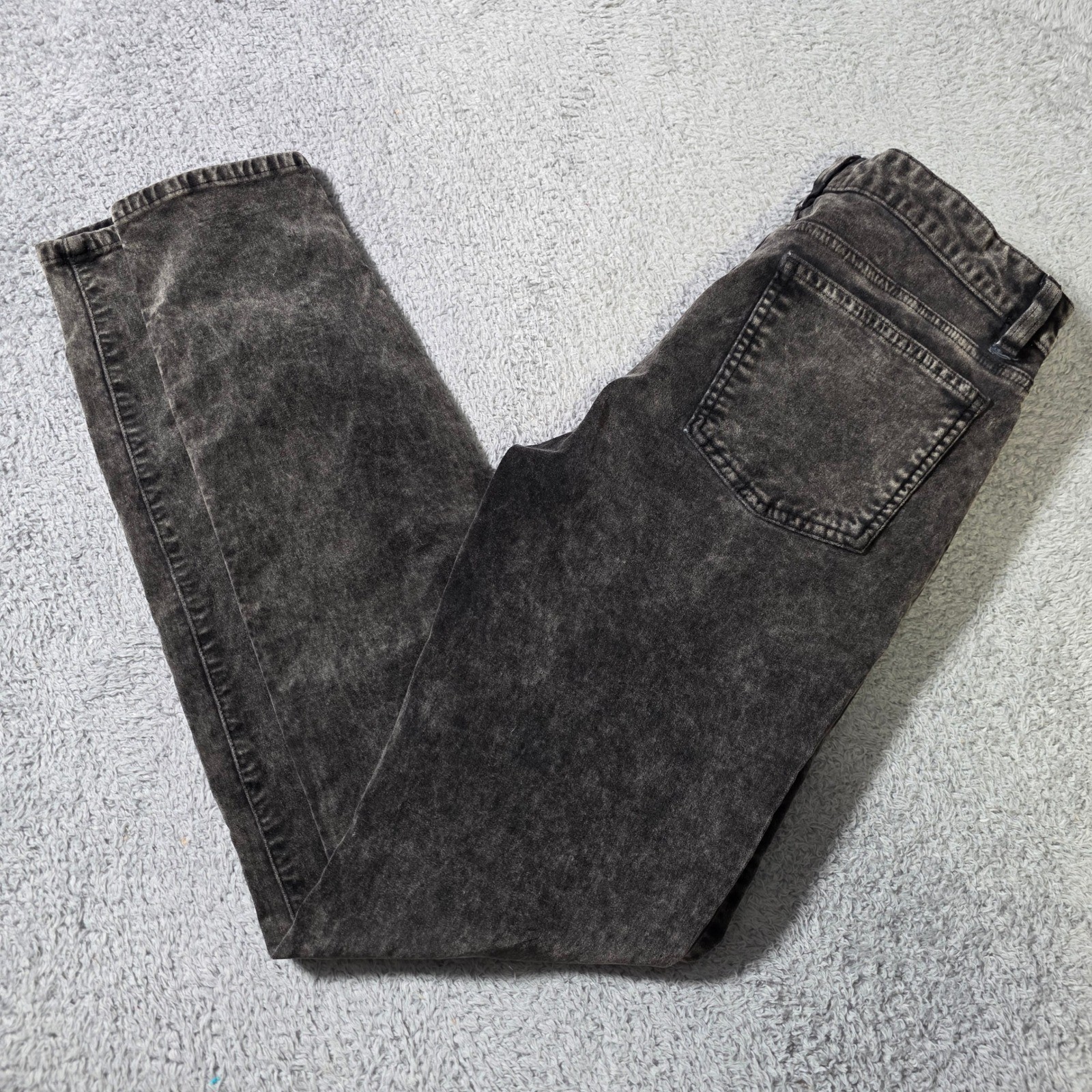 Eileen Fisher Womens 6 Pants Black Acid Wash Slim Straight Denim Jeans 3608