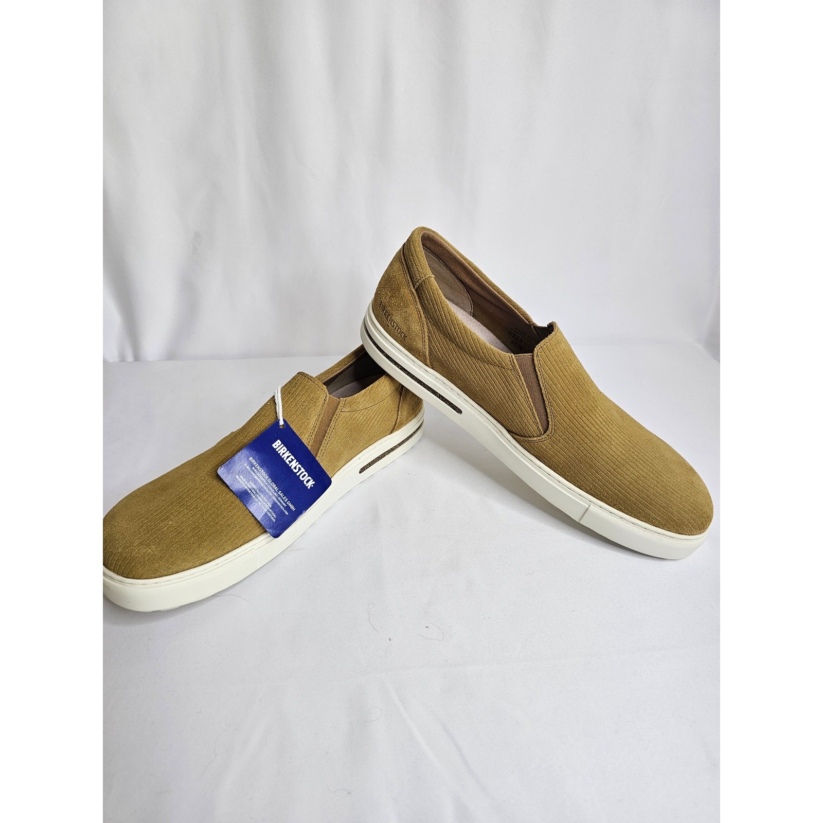 NWT Birkenstock Oswego Tan Ribbed Suede Slip-Ons 46/M13