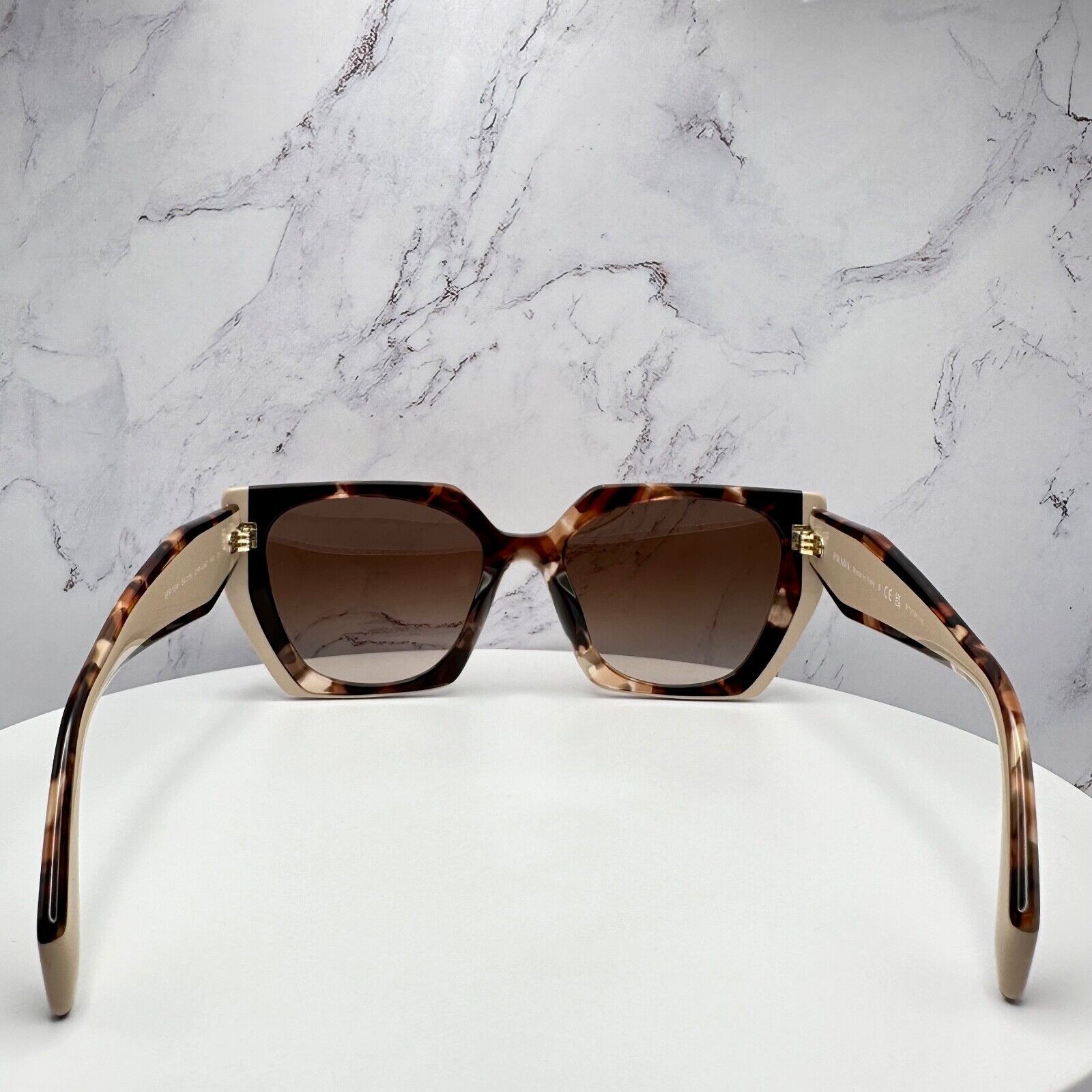 PRADA Sunglasses Brown PR 15WS 01R0A6 Square Womens Beige Tortoise Gold