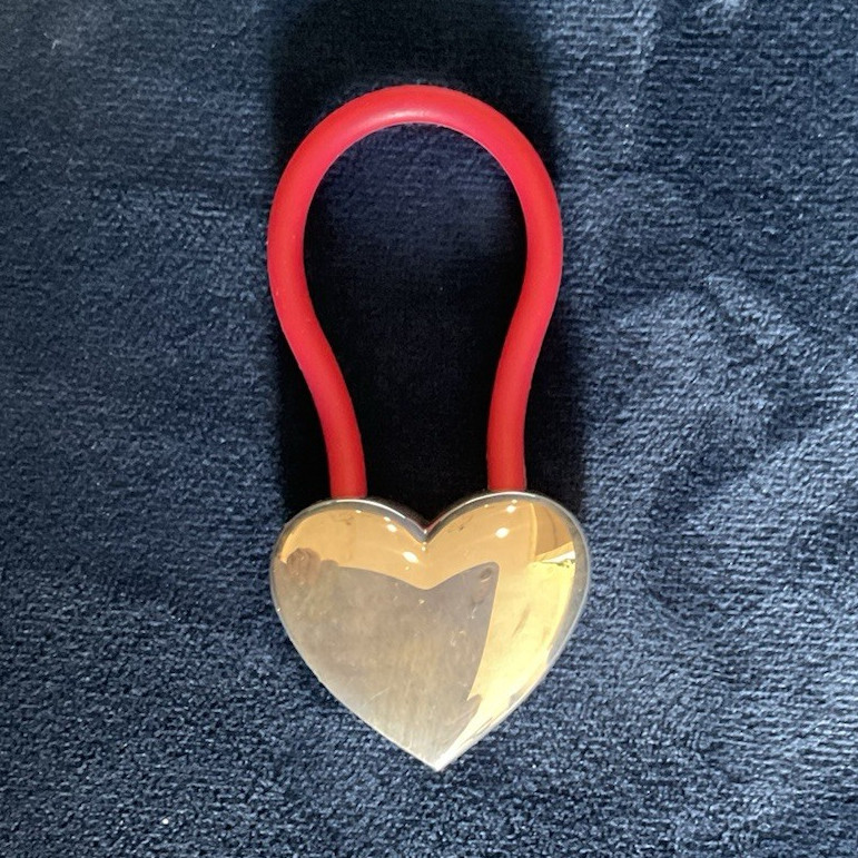 Tiffany & Co. Sterling Silver Heart Hair Tie Silver/Red Loop