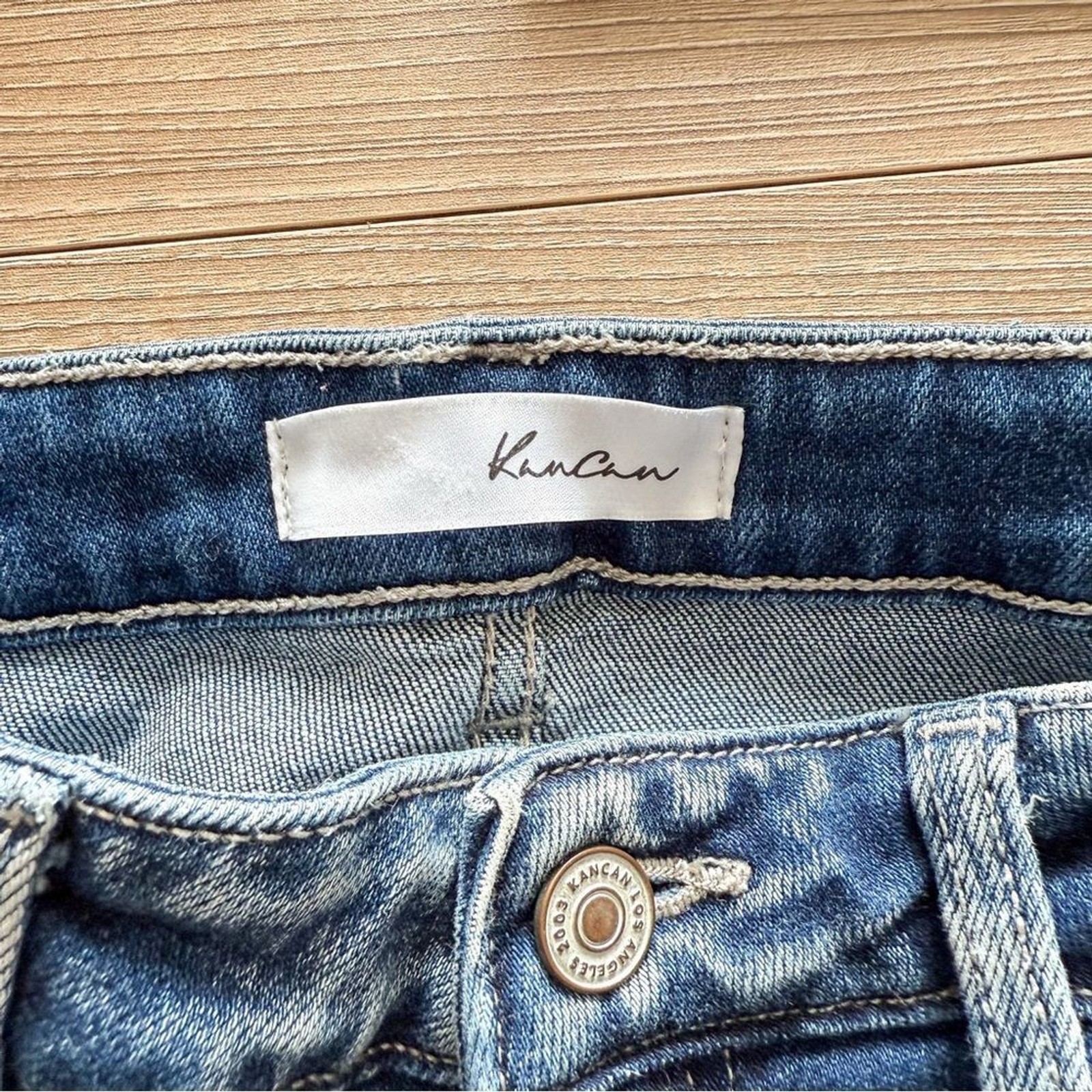 Kancan Medium Blue Distressed Soft Stretch Denim Size 11/29