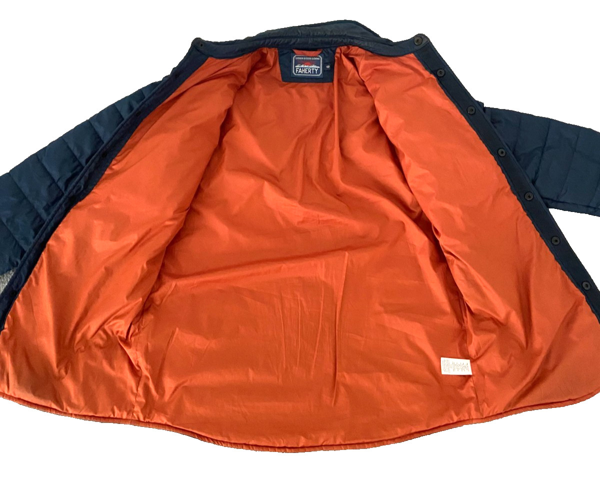 Faherty Atmosphere 100% Recycled Polyester Full Snap Quilted Jacket Size S