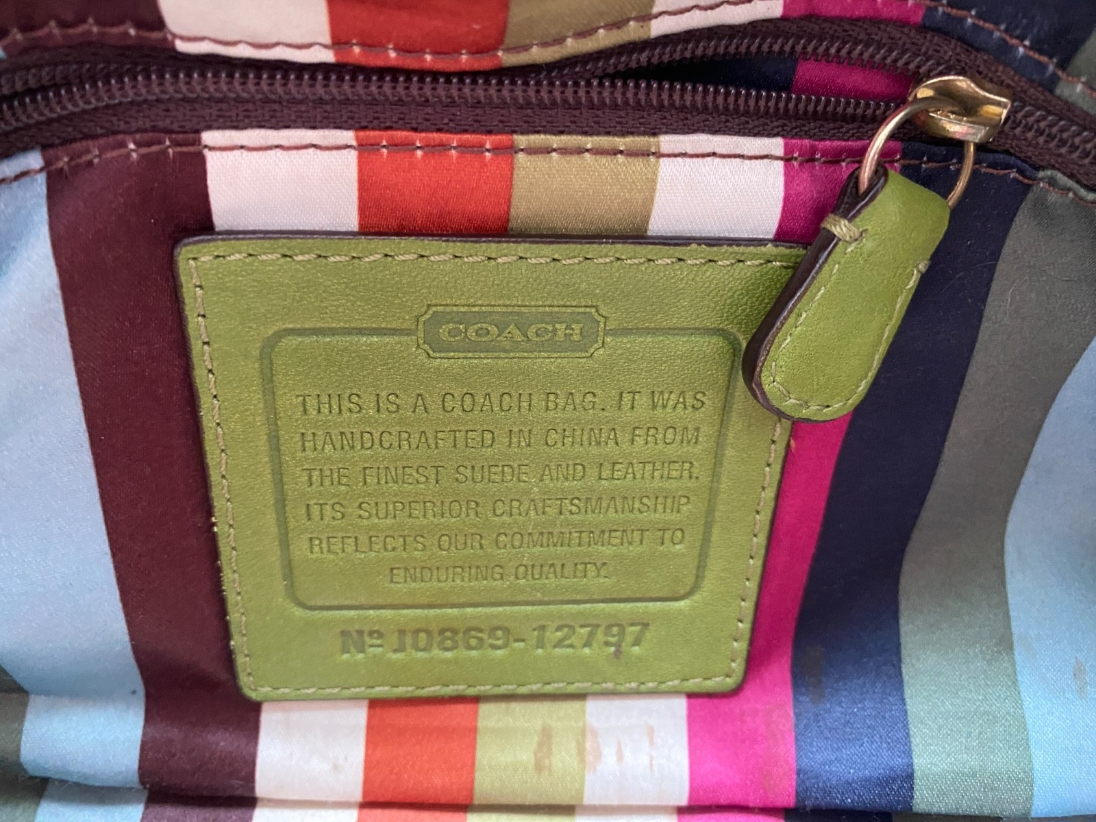 COACH 12797 Vintage Green Archive Limited Edition Bleecker Suede Haversack