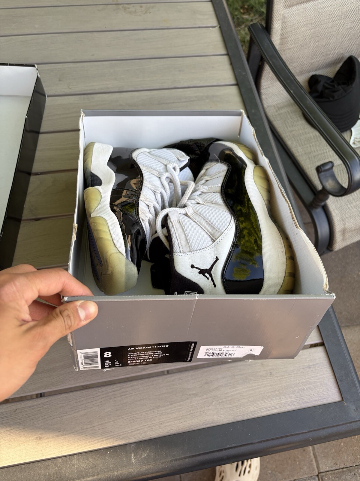 Jordan Air Jordan 11 Retro GS White/Black Sneaker 8 378037-100