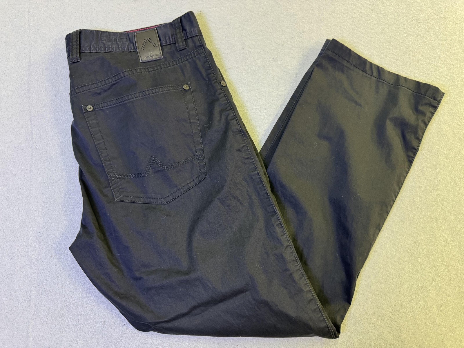 Alberto Pants Mens 36×34 Black Modern Fit Stretch Ceramica Cotton Chino Casual