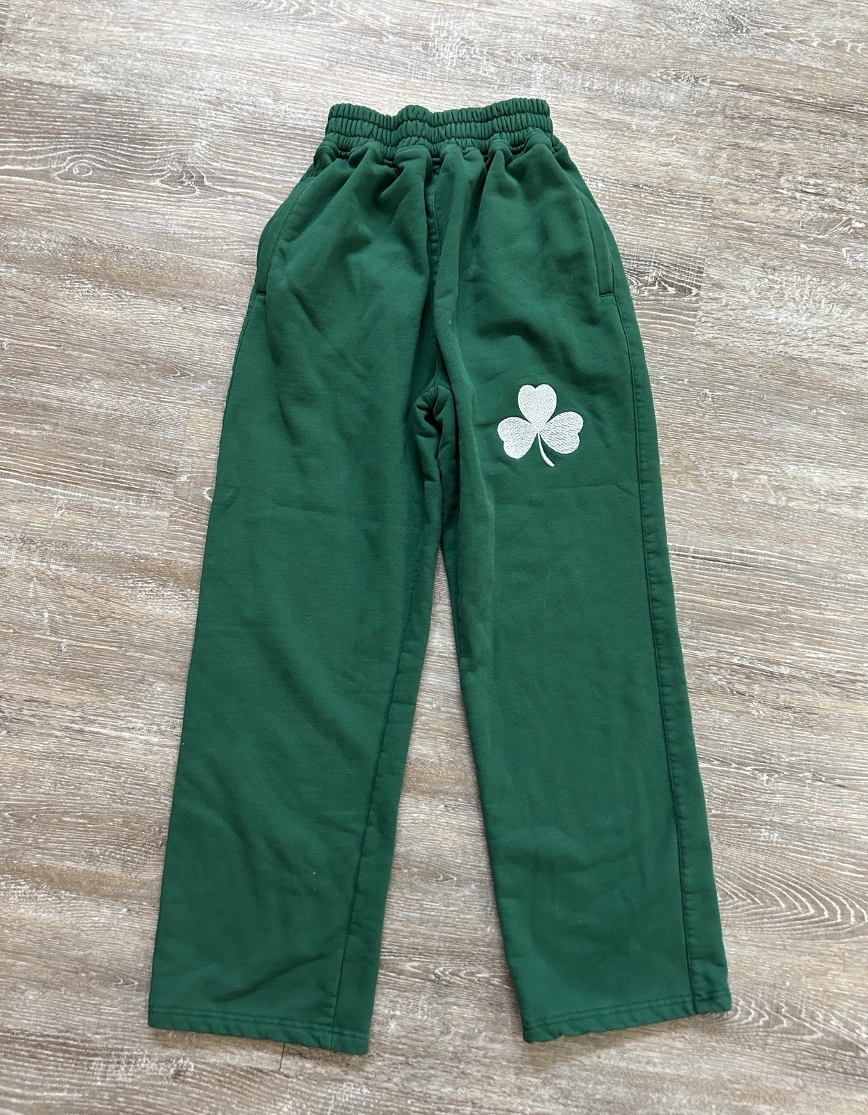 Mitch Flippo MFG Terry Sweatpants Womens Size Medium Shamrock Wide-Leg Green