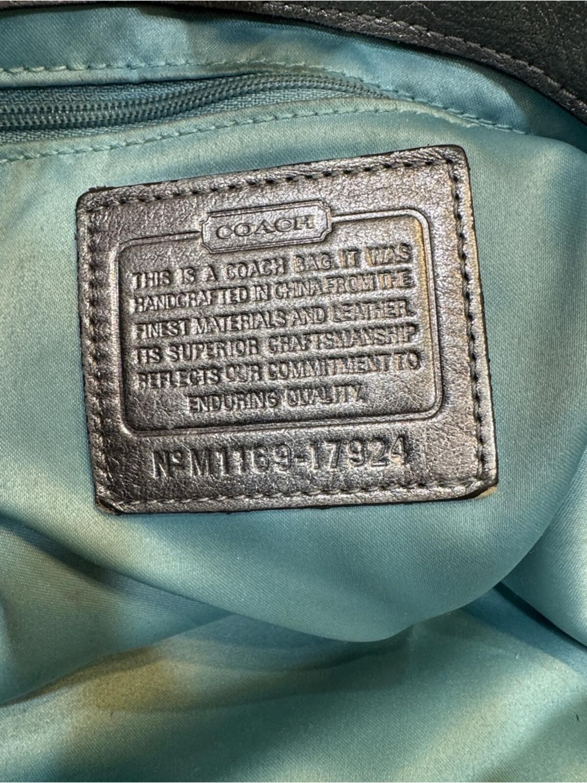 Coach Poppy Leather Pushlock North South Tote