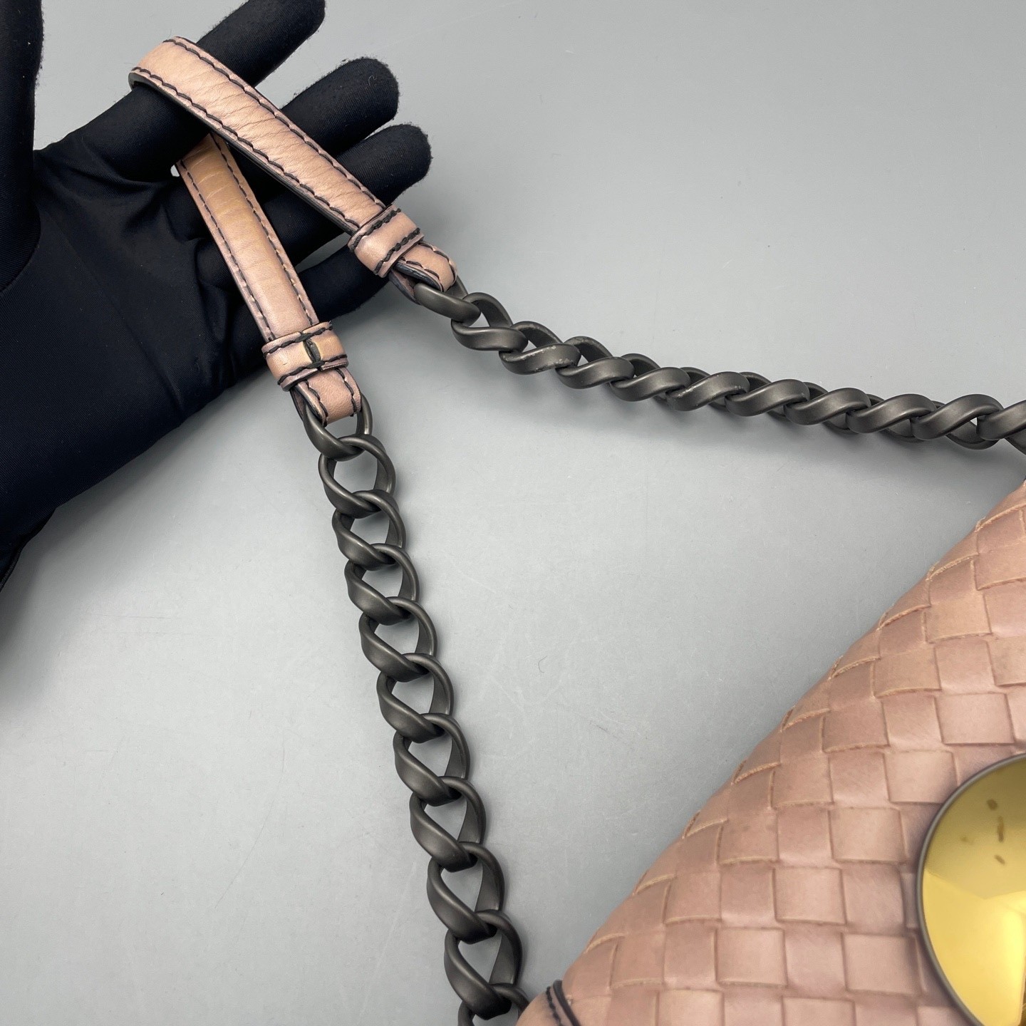 Bottega Veneta Pre-Owned Authentic Chain Bag Pink 17*11*6cm