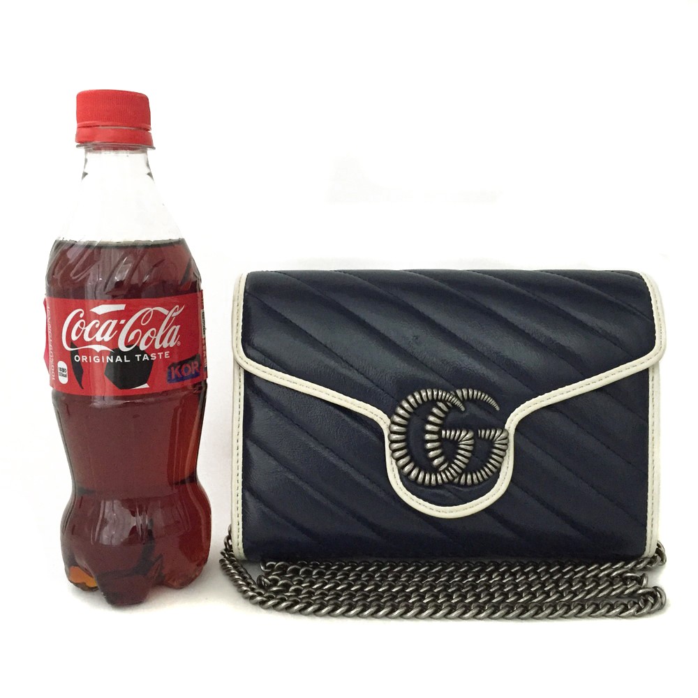 EGA GUCCI GG Marmont Quilted Leather Wallet On Chain WOC Shoulder Bag/7CC0159