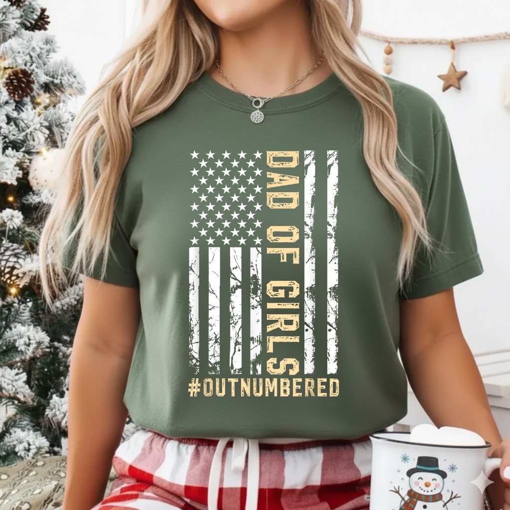 Girl Father’s Day Daddy & Dad of Girls Outnumbered T-Shirt