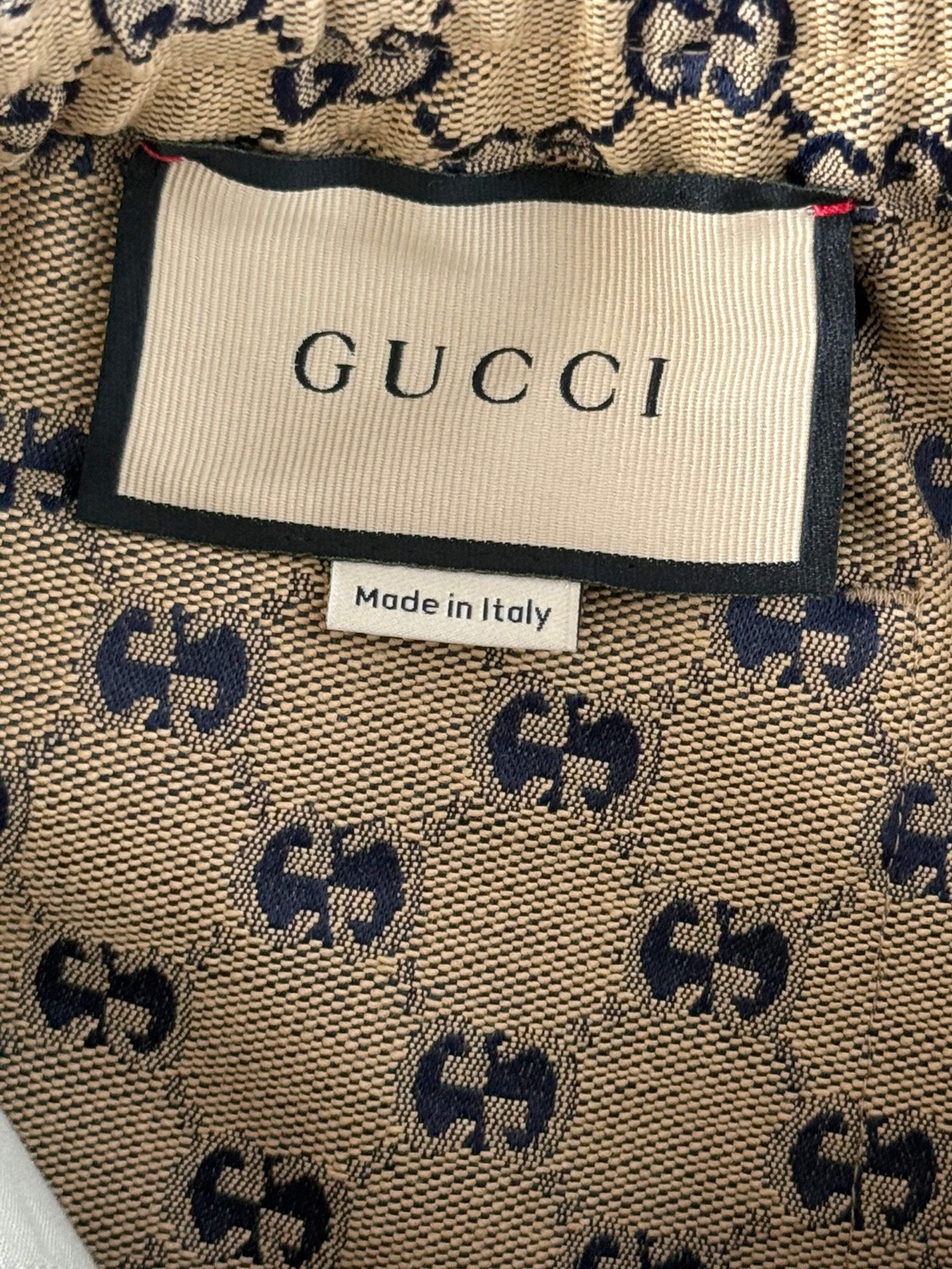Gucci Beige & Navy GG Monogram Pants