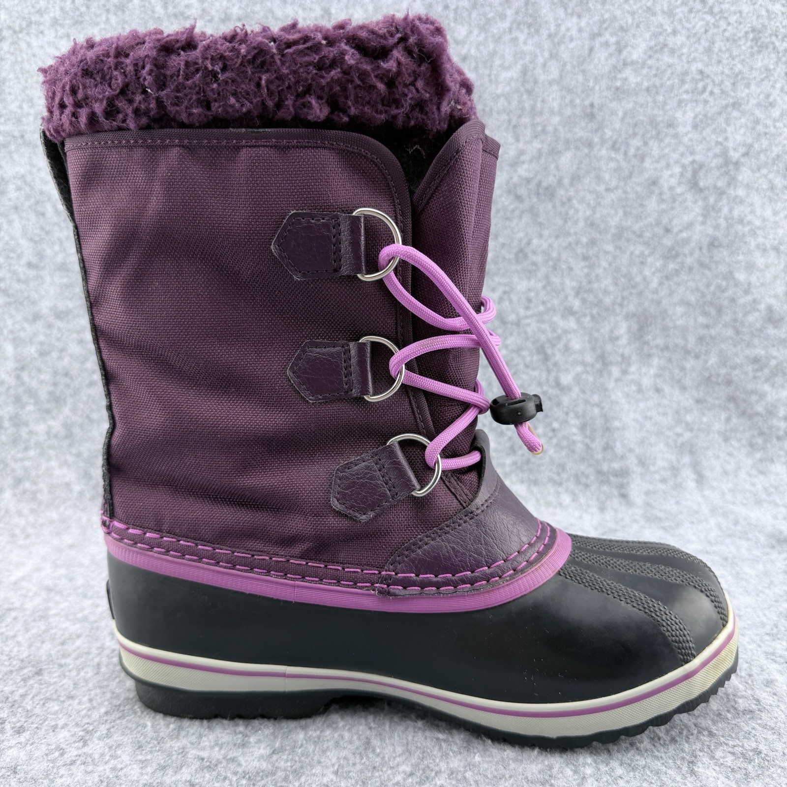 Sorel Waterproof Faux Fur Adjustable Lined Boot Women’s Size 5 Purple NY1879-562
