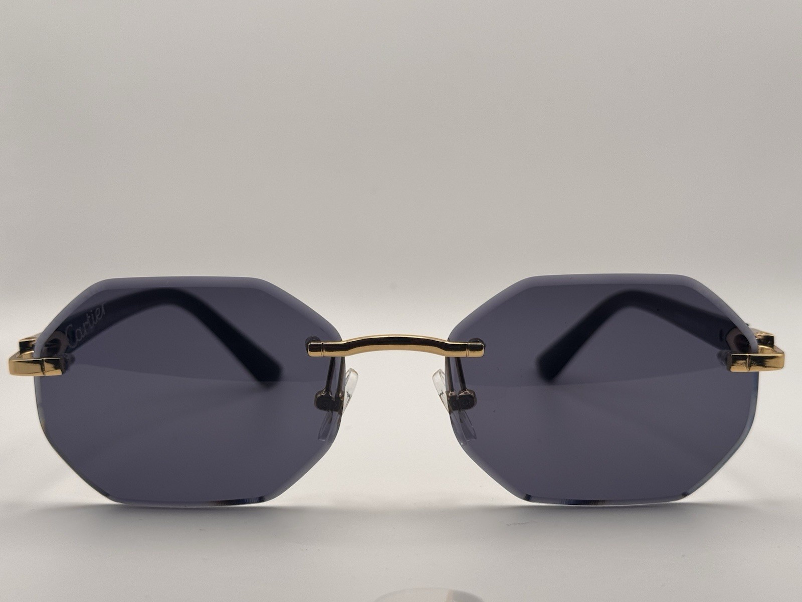 Cartier C Décor Dark Grey Lens & Gold with Black Acetate Temples