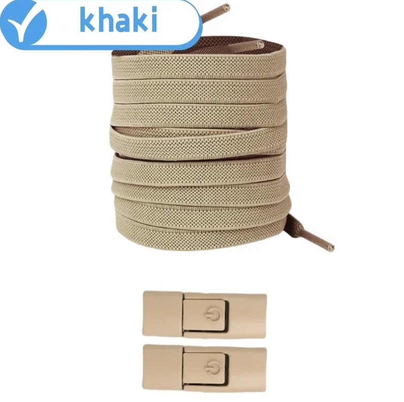 1pair Elastic No-Tie Shoelaces Press Lock Flat Sneaker Laces for Kids Adults