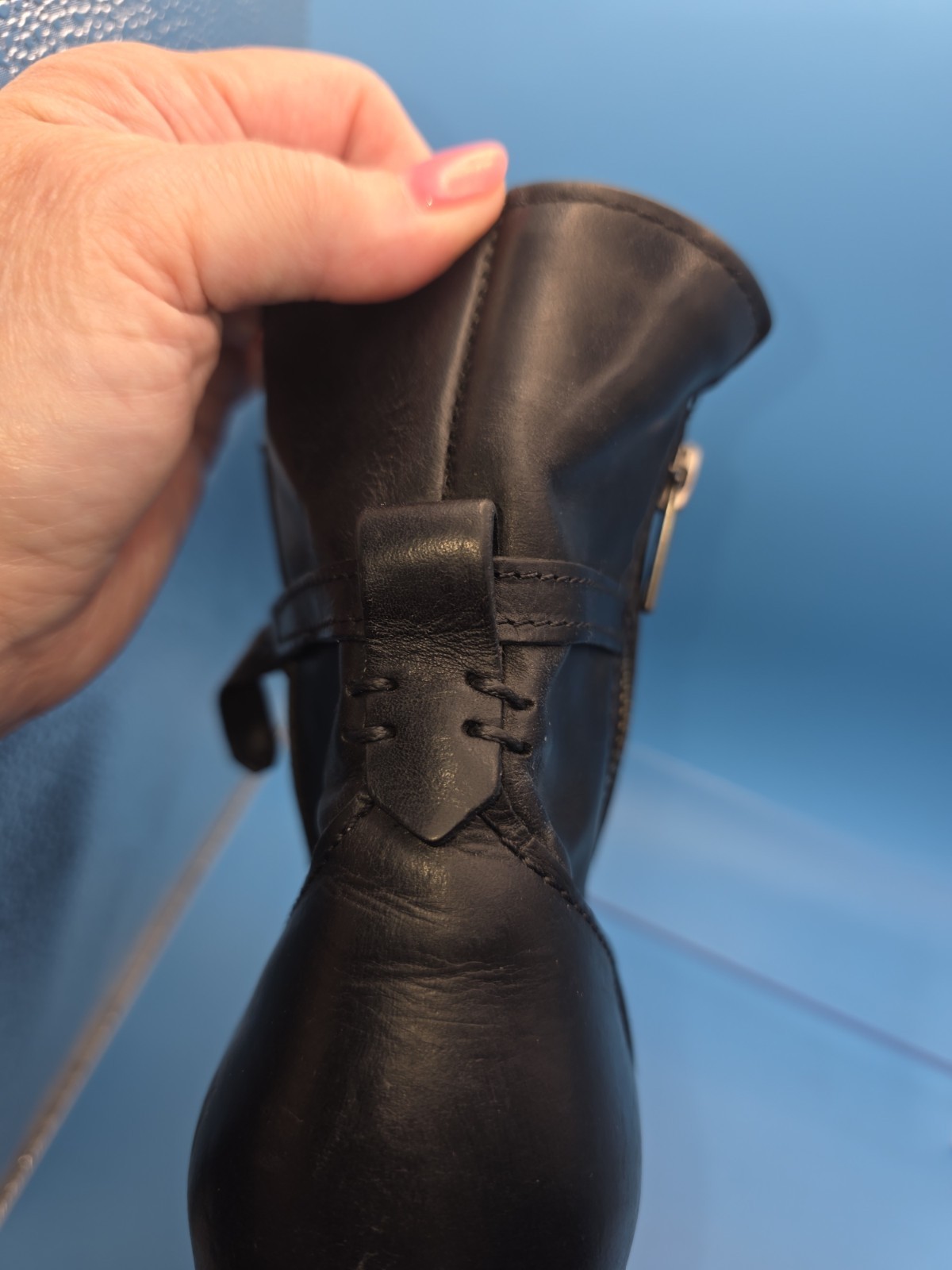 FRYE Melissa Black Leather Inside Zip Boots Size 8B EUC Style 3478443