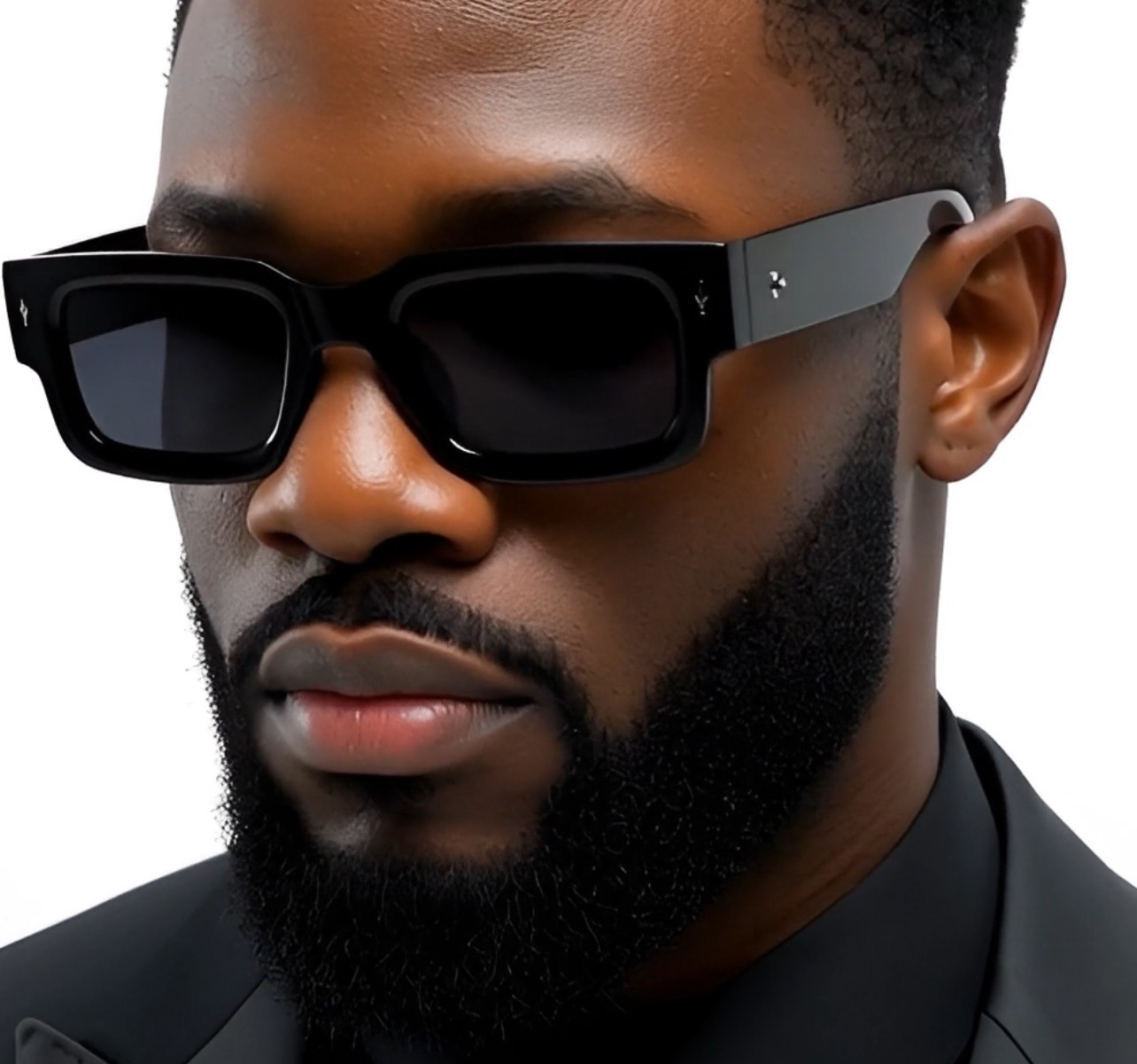 Black Thick Square Frame Chunky Yellow Tinted Lens Sunglasses Street Outdoor New