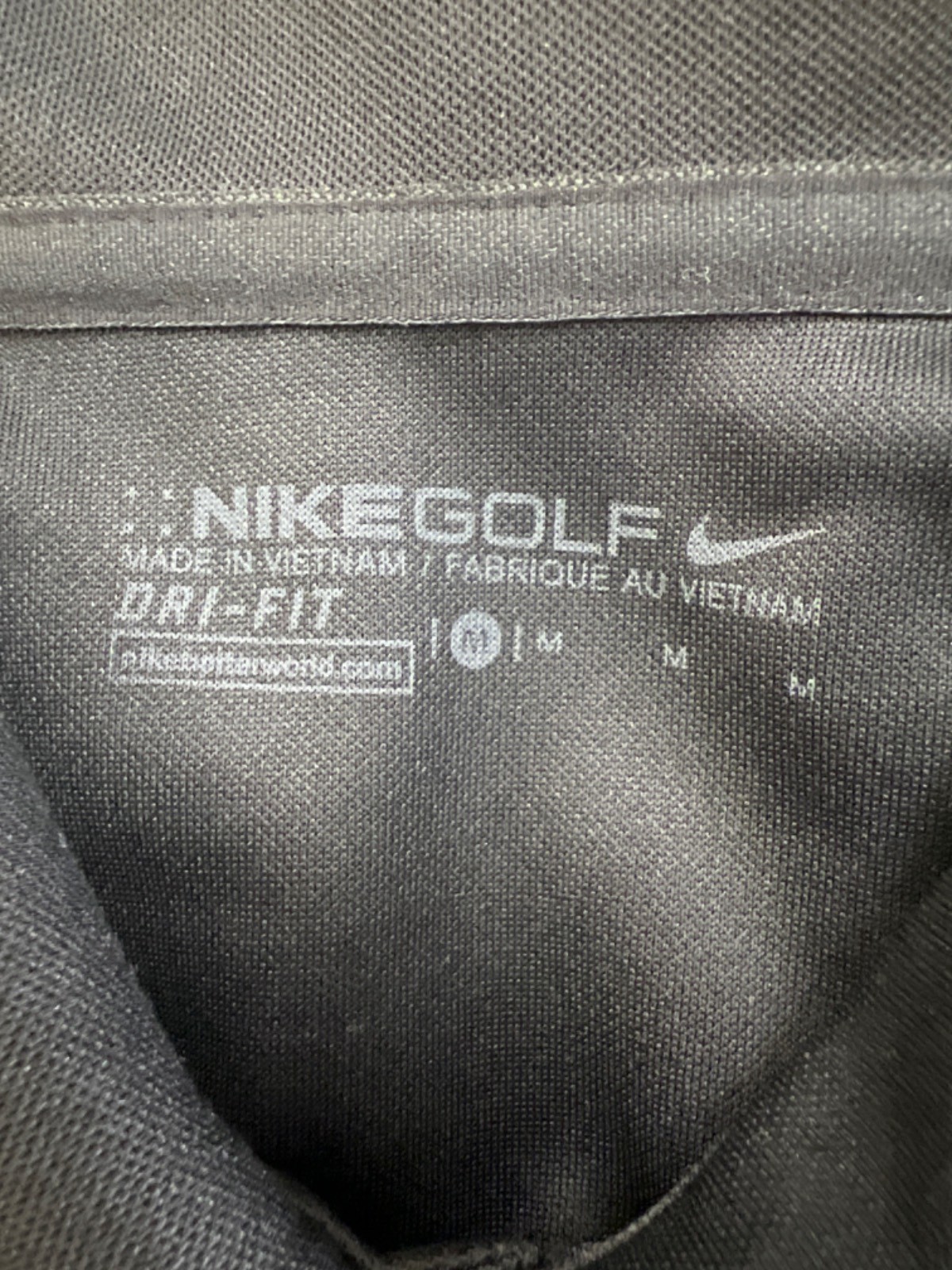 Nike Men’s Black/Gray Dri-Fit Short Sleeve Golf Polo Shirt – M