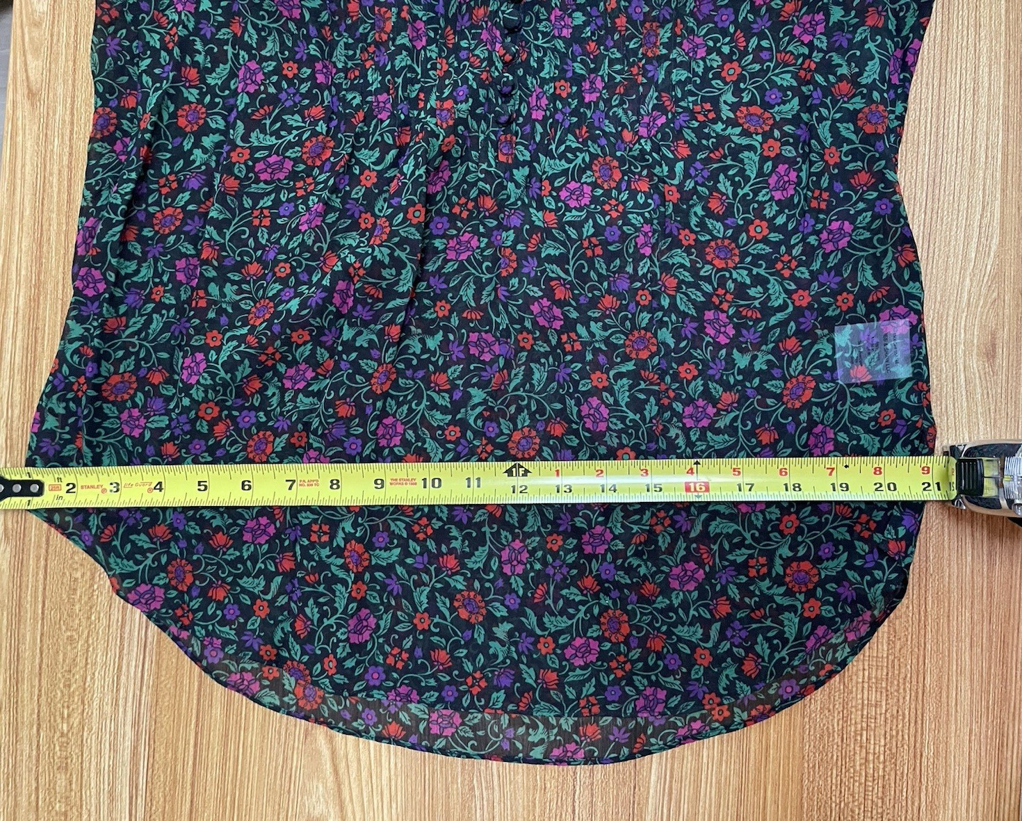 Veronica Beard | Black Multicolor Floral 100% Silk Blouse Long Sleeve Size 4