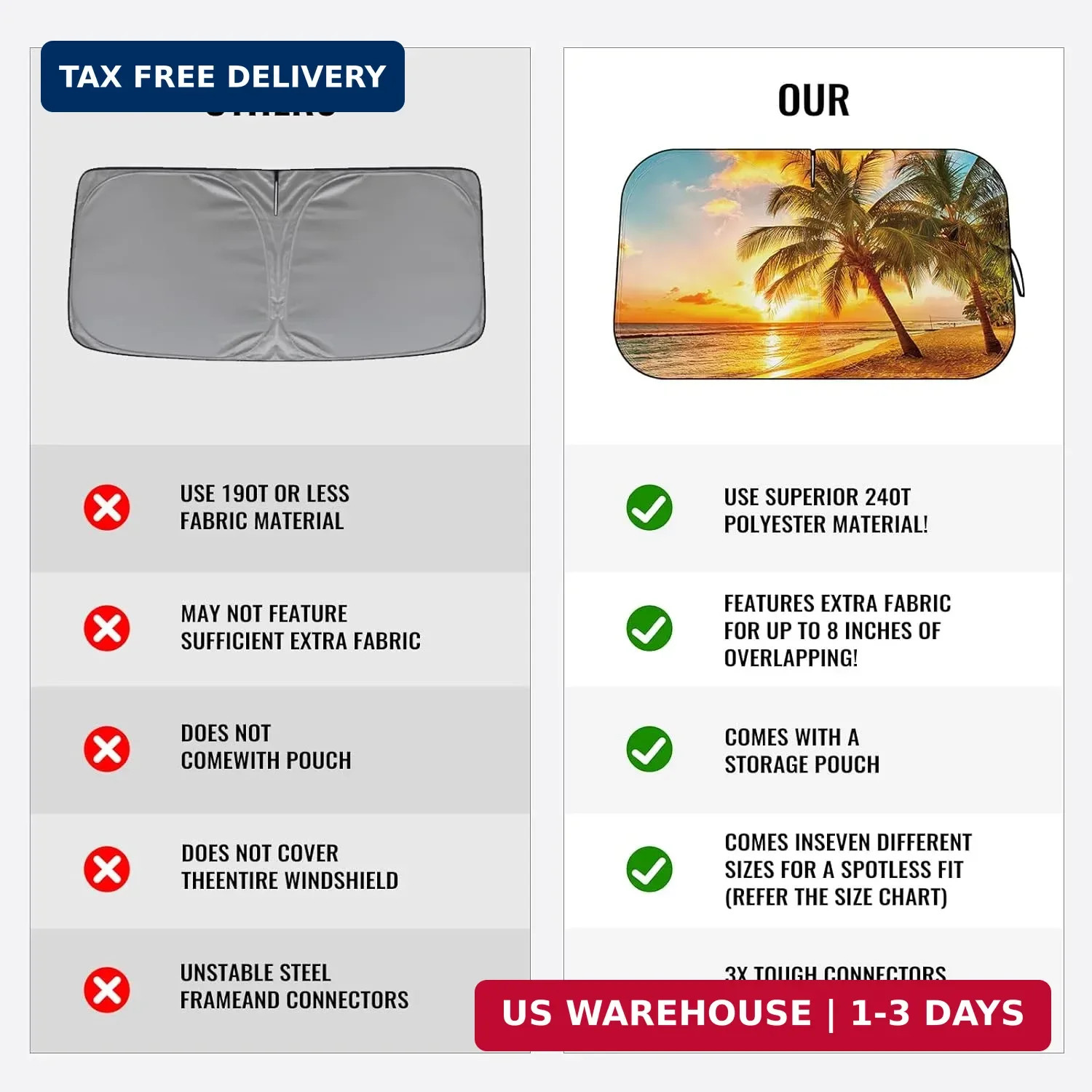 Car Windshield Sun Shade – Reflector Sunshade Offers Ultimate Protection for Car