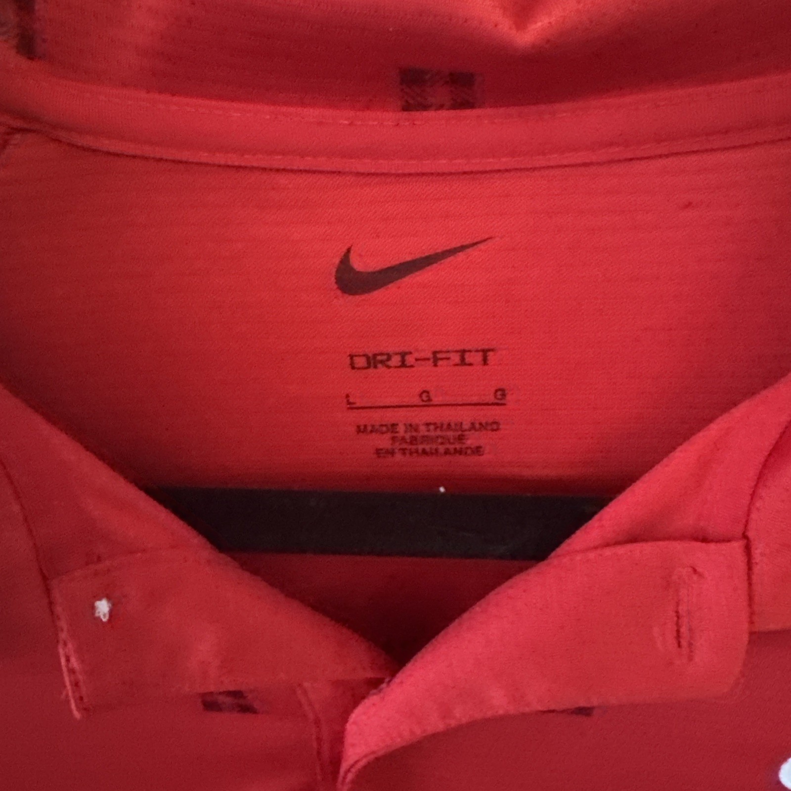 Nike Shirt Mens Red with Black Pattern Polo Golf Short Sleeve Shirt Dri Fit