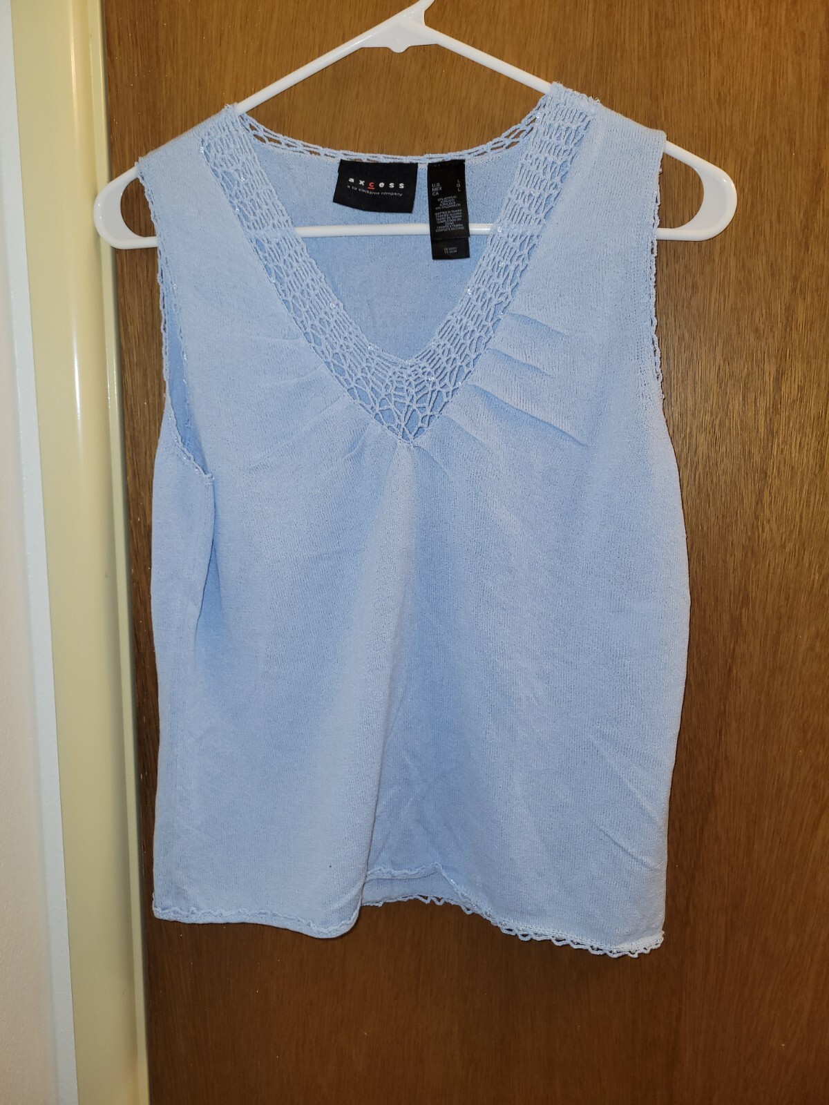 Axcess Womens Large L Blue Sleeveless Top Read DESCRIPTION New Nwt