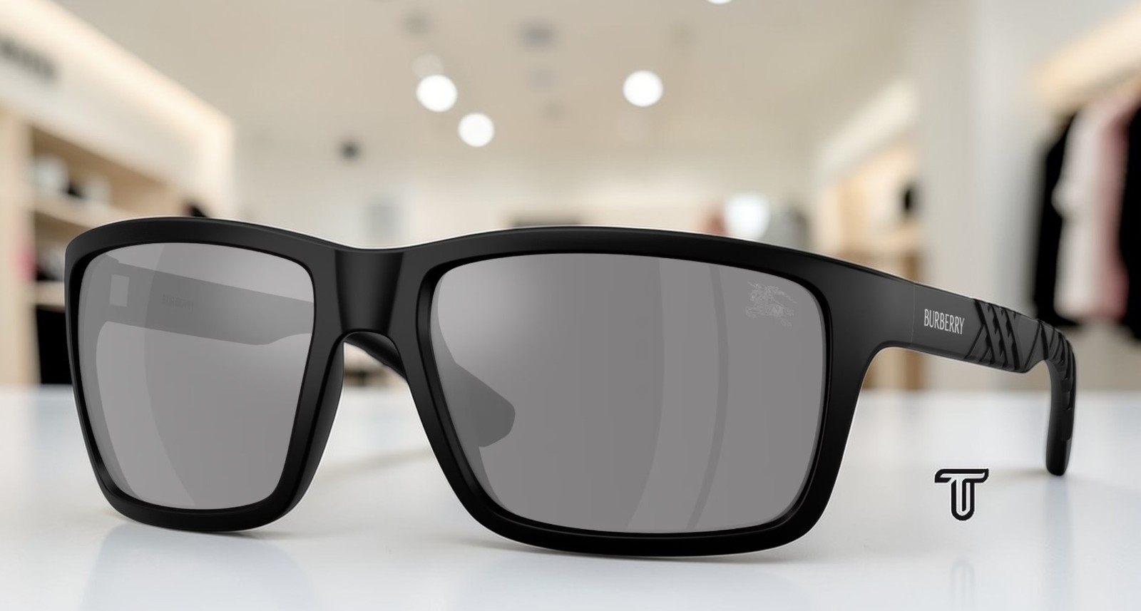 BURBERRY BE4483 34646G Matte Black Grigio Specchio Argento 60mm Men’s Sunglasses