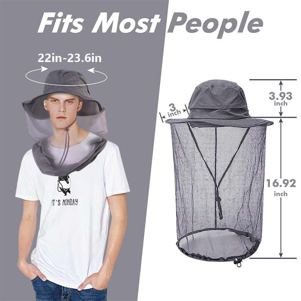 Mosquito Insect Hat With Bug Net Mesh Head Sun Bee Protection Fishing Outdoor