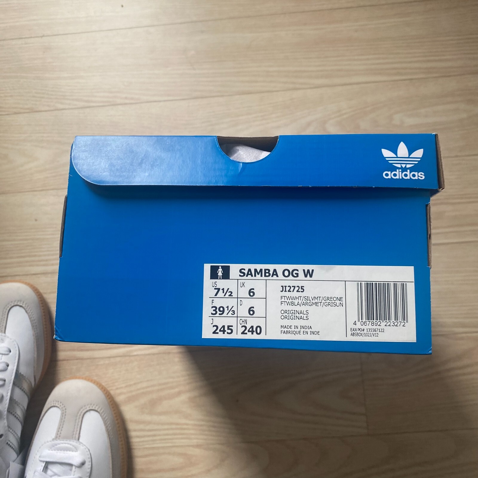 adidas Samba OG White Silver Metallic Womens Sneakers ✅Multiple Sizes