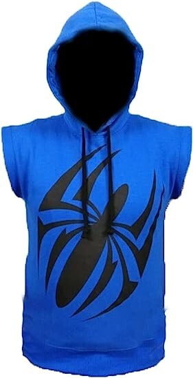 Scarlet Spider Blue color Sleeveless Pullover Hoodie – Thanksgiving Sale