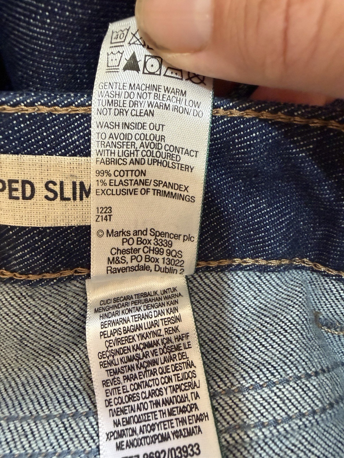 Marks & Spencer Women’s Cropped Slim Denim Jeans Size 20 Reg Indigo Blue New Tag