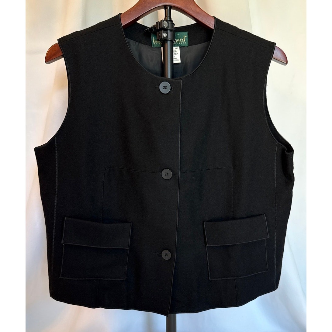 Harve Benard Black Wool Vest Women’s 10 Petite Classic Professional Ukraine Made