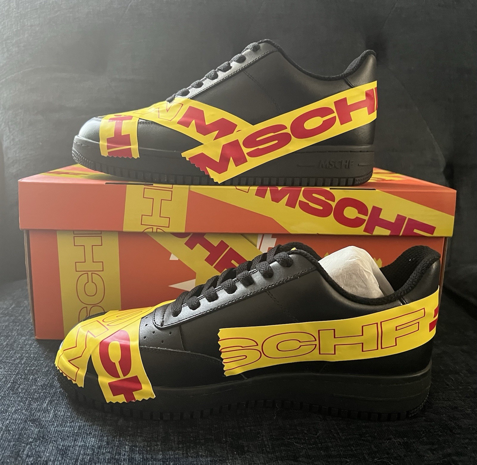 MSCHF TAP3 “Limited Edition” Men’s Size 7 “BLACK/ YELLOW/RED Shoe MSCHF -007