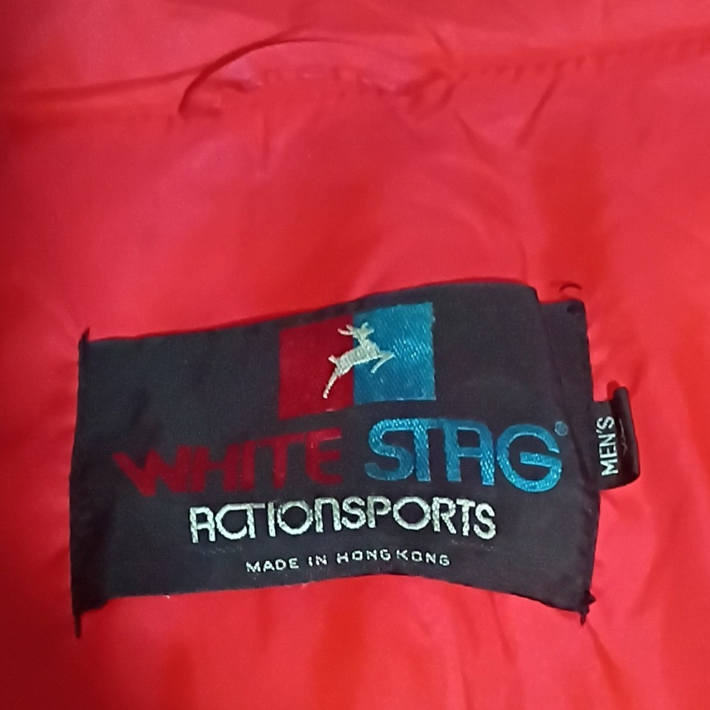 White Stag Women’s Colorblock Puffer Jacket Red/Blue/White Nylon Full Zip XL