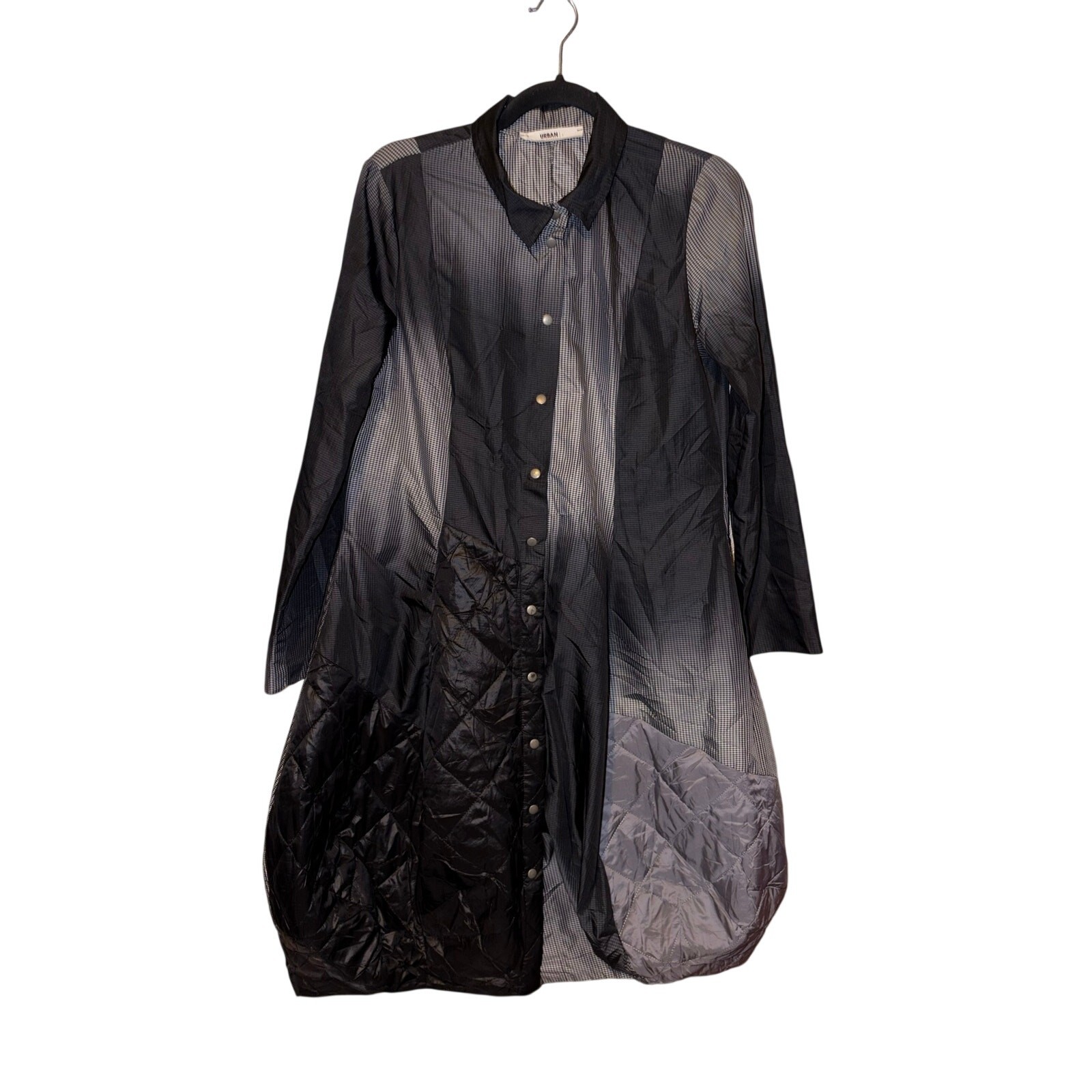 Alembika Urban Reflektor Storm Cocoon Shirt Dress Ombre Quilted Size 1 Oversized