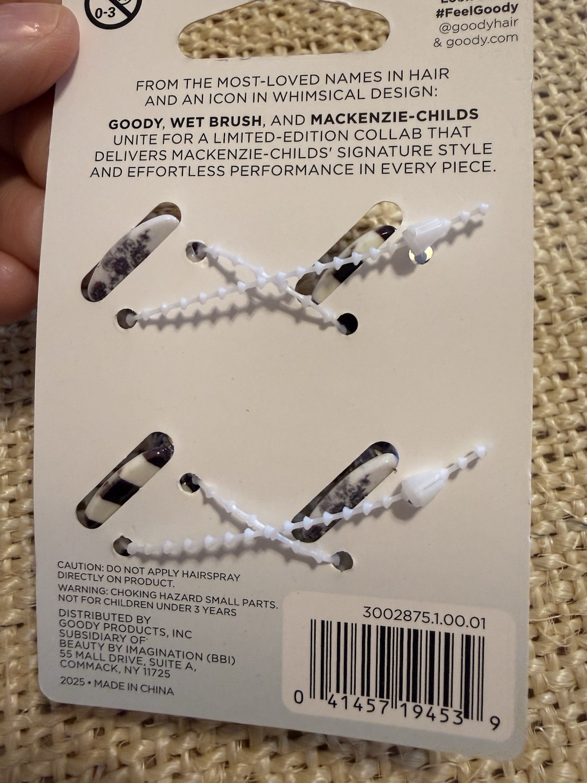 MacKenzie Childs x Goody Target 🖤 Black Courtly Check Mini Hair Claw Clips Set
