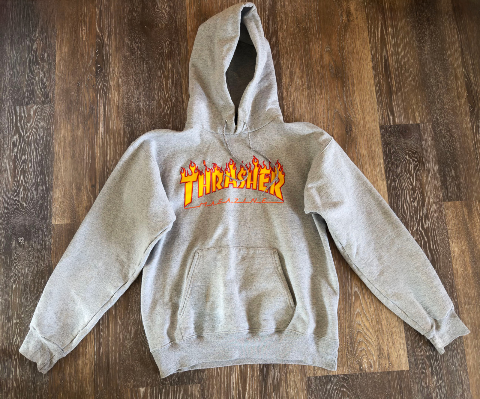 Thrasher Flame Logo Hoodie Gray Size Small Excellent Condition