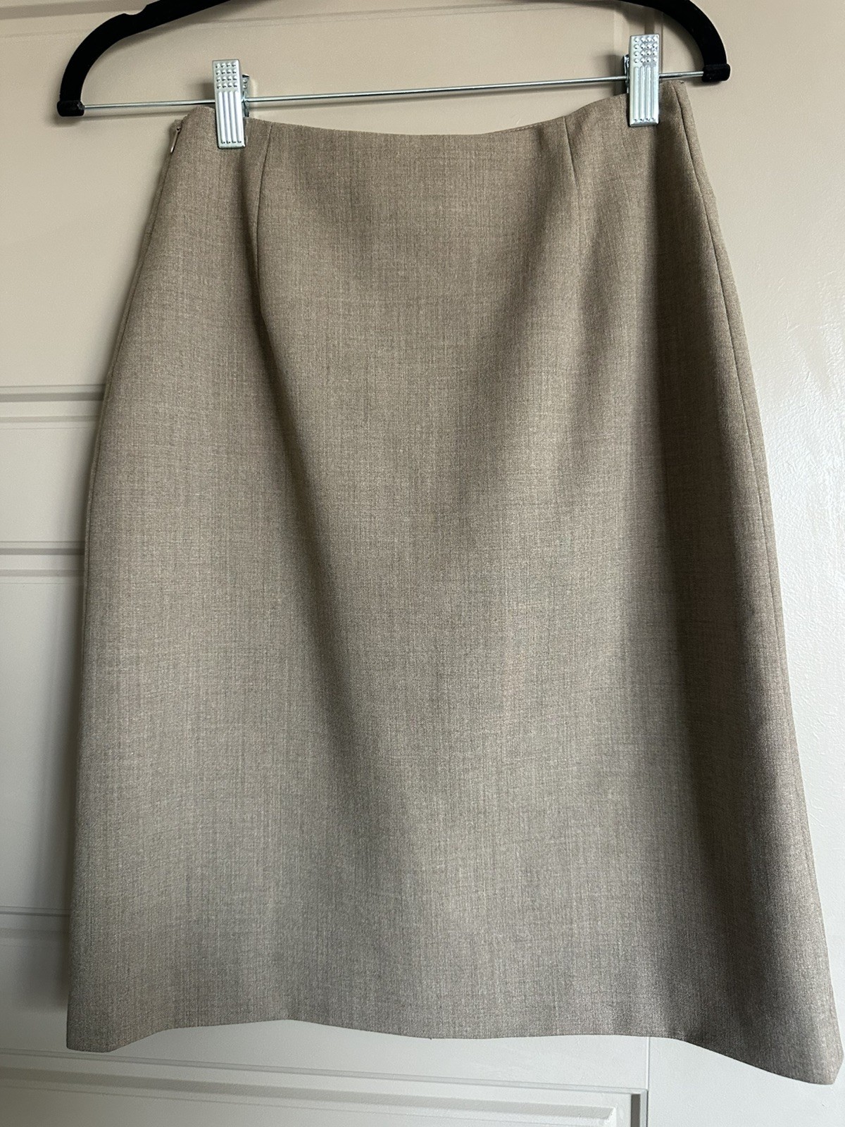 Banana Republic Women’s Stretch Wool Beige Brown Lined Pencil Knee LengthSkirt 0