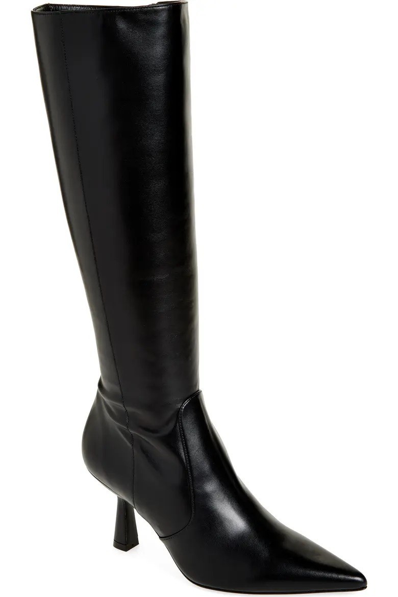 Stuart Weitzman Supersculpt Zip Boot 75 Black Leather Knee High NWT Sz 10.5