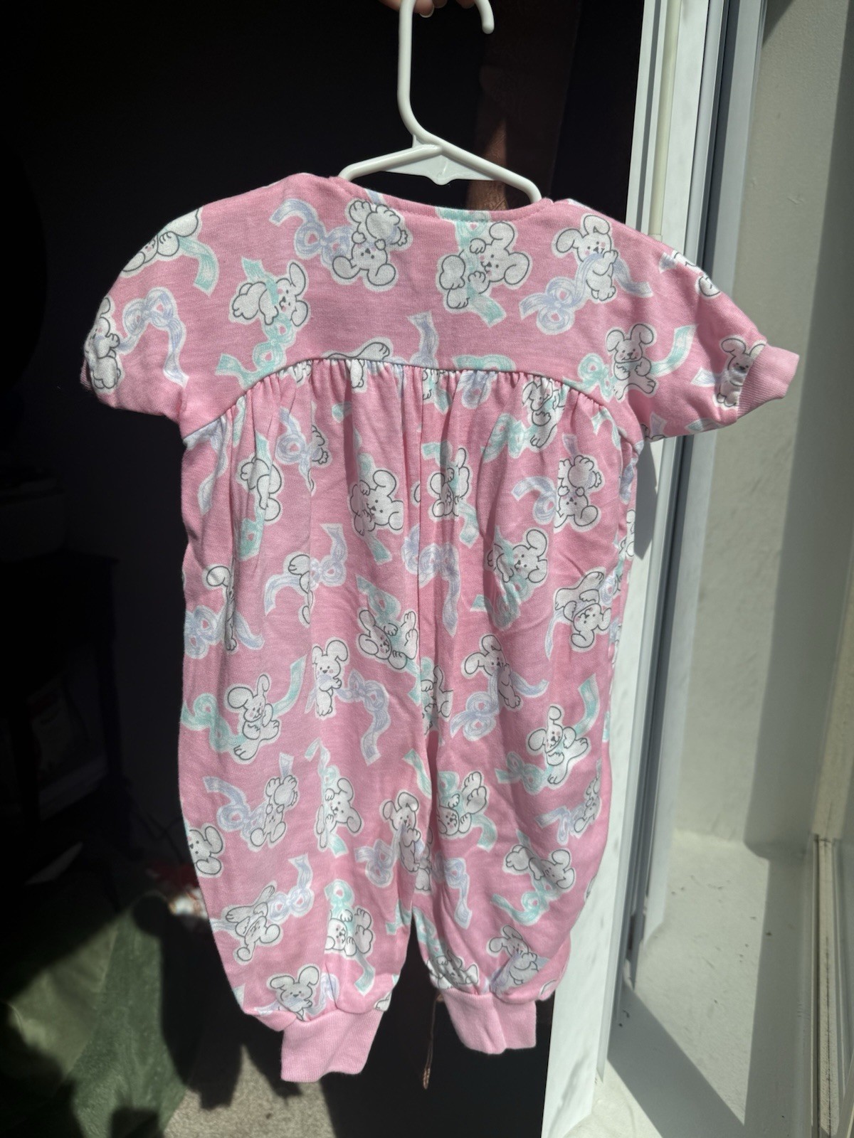 OshKosh B’gosh Vintage Pink Bunny Graphic Footless Cotton Sleeper 6-9M