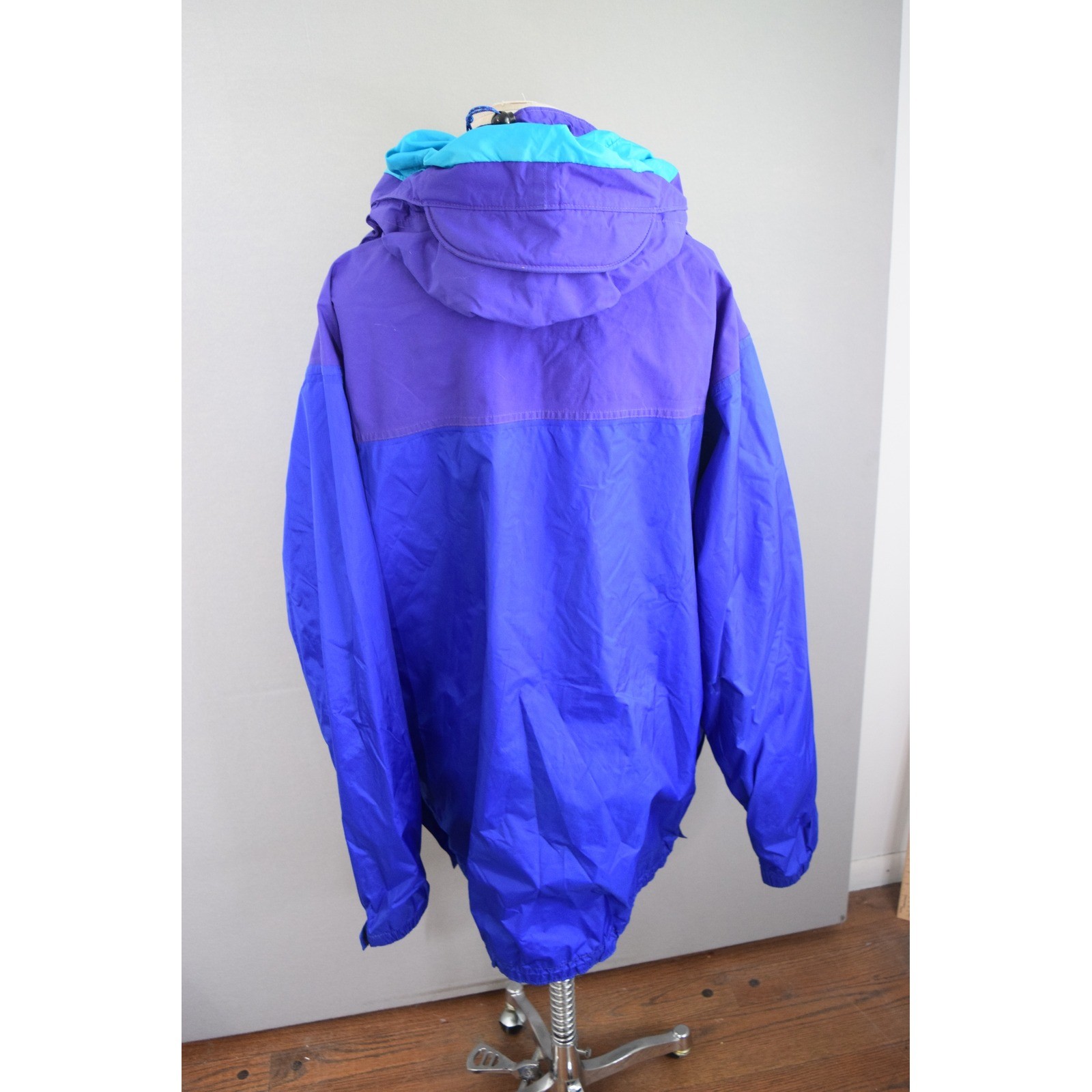 REI Gore-Tex Mountain Parka Jacket Large Blue Purple Vtg 90s Men Waterproof READ
