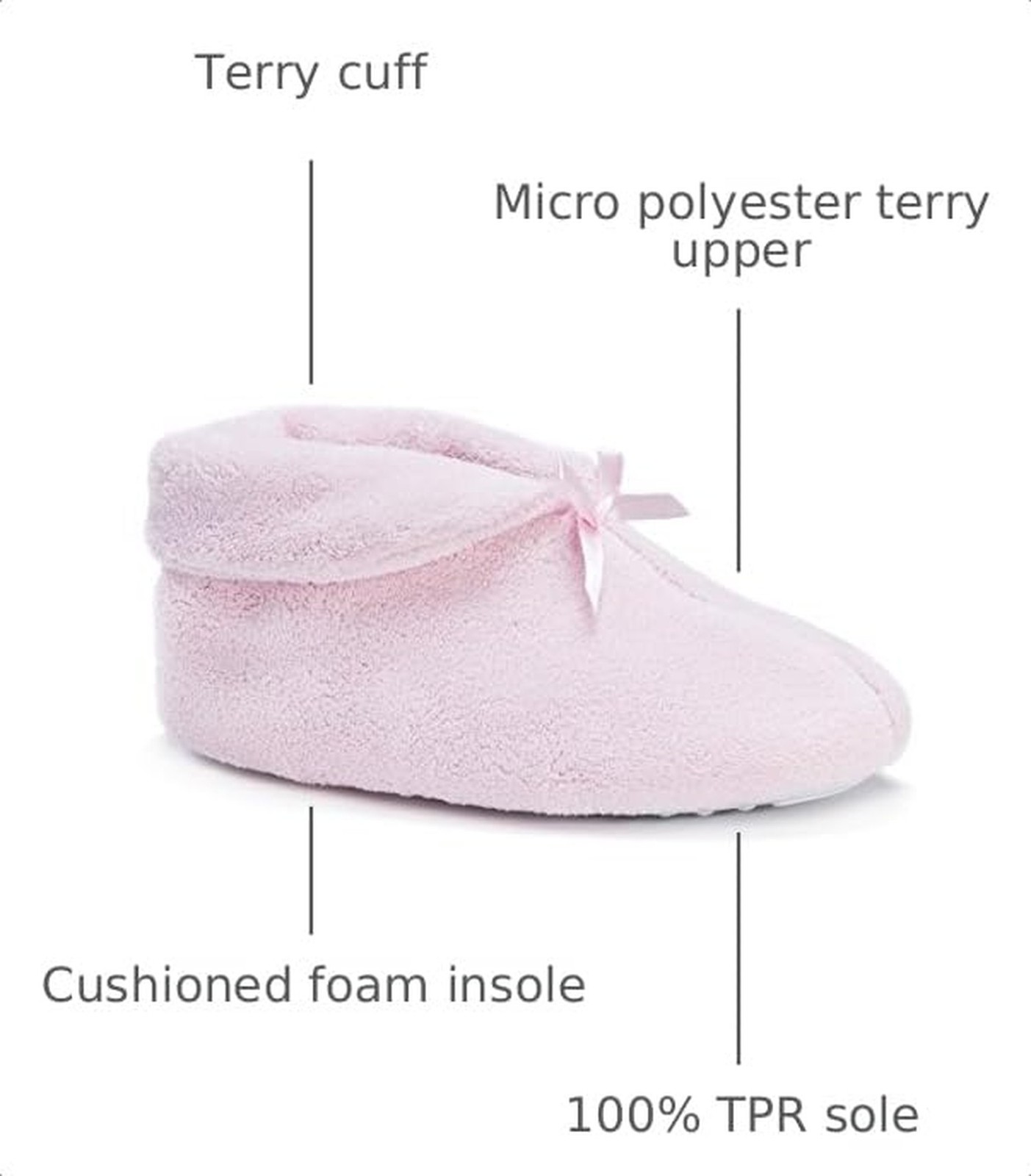 MUK LUKS Women’s Terry Cuff Slipper Booties Medium Pink