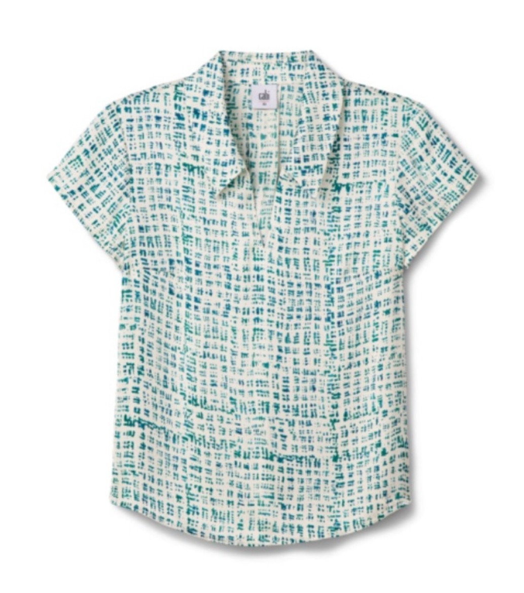Cabi New NWT Float Top #6718 Blue Green Size XS – XXL Was $89