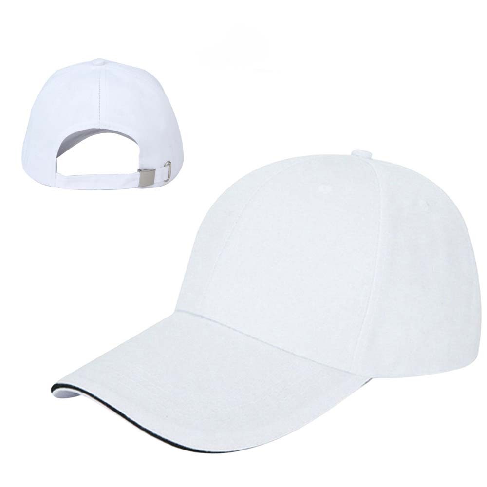 Baseball Cap 100% Cotton Plain Blank Flat Hat Classic Adjustable Snapback Men