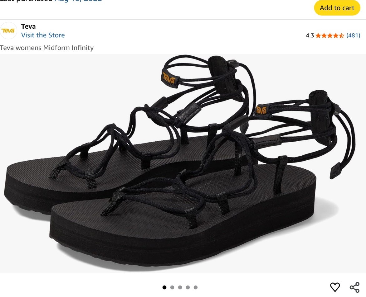Teva Midform Infinity Sandal Black Size 6