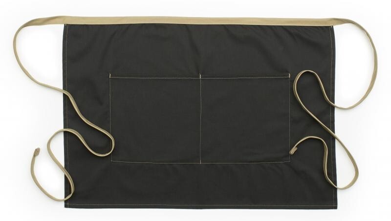 Edwards Style 9027 Half Bistro Color Blocked Black And Khaki Aprons NWT