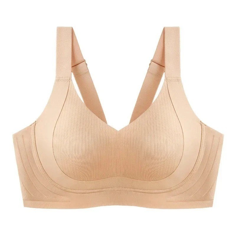 Anti-Sagging Nylon Full Cup Design Seamless Side Support Bra Soft Bralette No